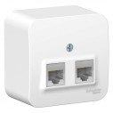 BLNIA045451 BLANCA О/У РОЗЕТКА двойная компьютерная RJ45, кат.5E, ИЗОЛ.ПЛ.,БЕЛЫЙ