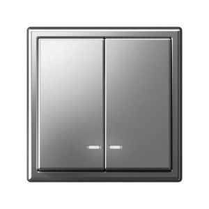 ARTGALLERY 2-клавишный ВЫКЛЮЧАТЕЛЬ с подсветкой, сх.5а, 10АХ, механизм, СТАЛЬ