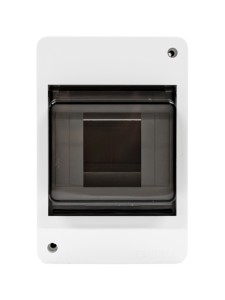 Щиток 4 мод настенный Фрейм (FRAME), белый, с тонированной дверцей DKC
