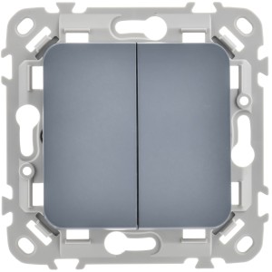 FLITE Выключатель 2-клавишный 10А ВС12-1-0-ФлМ маренго IEK