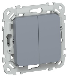 FLITE Выключатель 2-клавишный 10А ВС12-1-0-ФлМ маренго IEK