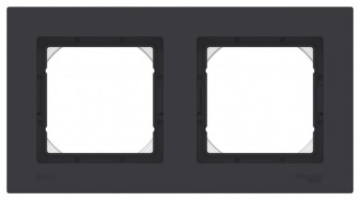 ATLASDESIGN AQUA 2-постовая РАМКА, IP44, КАРБОН