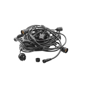 Гирлянда "Белт-лайт" Gen-Beltlight-W-10M-20E27-IP65 Black (Шаг 50см/8A/2*0,5mm2+3m шнур)