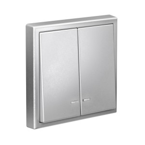 ARTGALLERY 2-клавишный ВЫКЛЮЧАТЕЛЬ с подсветкой, сх.5а, 10АХ, механизм, АЛЮМИНИЙ