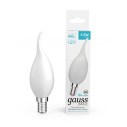 Лампа Gauss Basic Filament Свеча на ветру 4,5W 400lm 4100К Е14 milky  LED 1/10/50