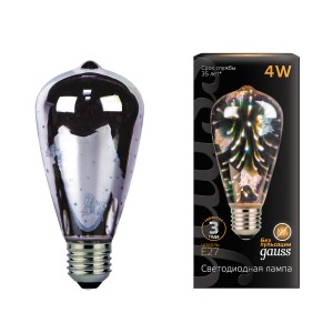 Лампа Gauss Filament ST64 4W Е27 Butterfly-3D LED 1/10/40