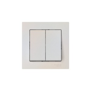 ATLASDESIGN 2-клавишный ВЫКЛЮЧАТЕЛЬ, сх.5, 10АХ, в сборе, быстрозажим. клем., ЖЕМЧУГ