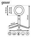 Светильник Gauss кольцевой 10W 600lm 3000-6500K 5V USB IP20 160*23мм черный дим, пульт LED 1/48