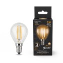 Лампа Gauss Filament Шар 5W 420lm 2700К Е14 LED 1/10/50