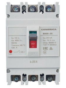 Выключатель автоматический ВА66-35 3Р 200А 25кА GENERICA