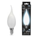 Лампа Gauss Filament Свеча на ветру 9W 610lm 4100К Е14 milky LED 1/10/50