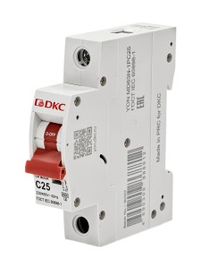 Автоматический выключатель YON max типа MD63N, 6кА, 1 полюс, хар-ка C, 25А DKC