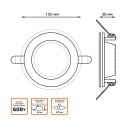 Светильник Gauss Glass круг 6W 450lm 3000K 185-265V IP20 монт Ø80 100*36 с дек стеклом LED 1/10/40