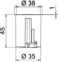 OBO-Bettermann - Подрозетник HG 45-WA-LD для светильников, с крышкой, 650°С, Ø38мм, h=45мм, для полых стен, c винтами, с мембр. вводами, оранжевый, полипропилен - Артикул: 2003832