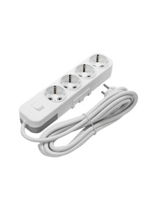 EL-BI,Myra,удлинитель 4гн3м с/з с выкл. белый,527-010203-422