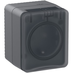 ATLASDESIGN PROFI IP54 О/У РОЗЕТКА с заземлением со шторками, 16А, АНТРАЦИТ