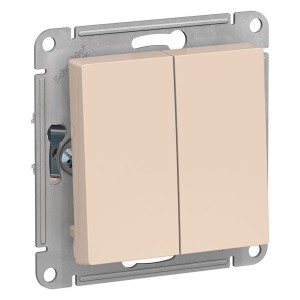 Переключатель 2-клавишный Schneider Electric AtlasDesign ATN000265 Бежевый