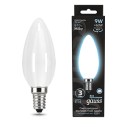 Лампа Gauss Filament Свеча 9W 610lm 4100К Е14 milky LED