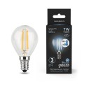 Лампа Gauss Filament Шар 7W 580lm 4100К Е14 шаг. диммирование LED 1/10/50