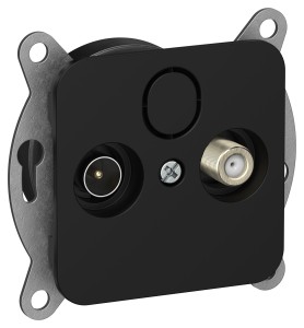 FLITE Розетка 2-местная TV+SAT экранированная оконечная РТВс-2-1-1-ФлЧ черный IEK