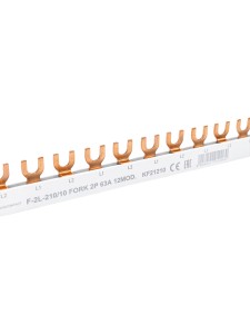 Шина соединительная типа FORK F-2L/210/10, 2Pх6, 10 мм2, 63A, L=210 мм (NVA)