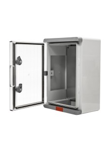 Пластиковый корпус 350х250х150 (ВхШхГ) прозрачная дверь, с монтажной платой, Design Pro Series IP67