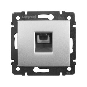 Valena - Розетка телеф. 1хRJ-11 4 конт., алюминий