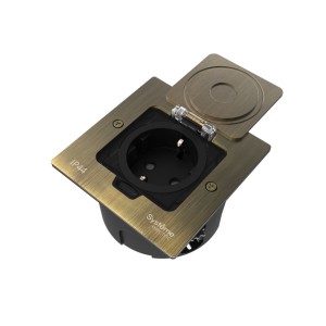 MultiDesk Лючок с розеткой 2К+З, 16А/250В, IP44 с монтажной коробкой для стены, фальшпола, стола Ант