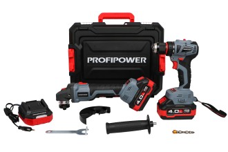 Аккумуляторный бесщеточный E0220 ProfiPower НАБОР 2в1 Тип-2 УШМ MKDGA-18V и шуруповерт MKBL-18B (Li-ion-2шт 18В, 4.0Ач, З/У)