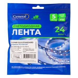 Лента светодиодная GLS-2835-180-14.4-24-IP20-6