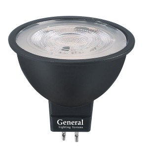 Лампа Светодиодная General GLDEN-MR16-8-230-GU5.3-4500 Диффузор 60 градусов Черный корпус 1/10/100