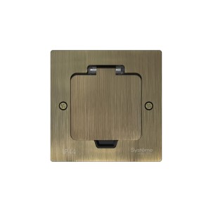 MultiDesk Лючок с розеткой 2К+З, 16А/250В, IP44 с монтажной коробкой для стены, фальшпола, стола Ант