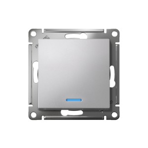 ATLASDESIGN 1-клавишный ПЕРЕКЛЮЧАТЕЛЬ с подсветкой, сх.6а, 10АХ, механизм, АЛЮМИНИЙ