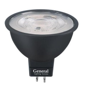 Лампа Светодиодная General GLDEN-MR16-8-230-GU5.3-4500 Диффузор 60 градусов Черный корпус 1/10/100