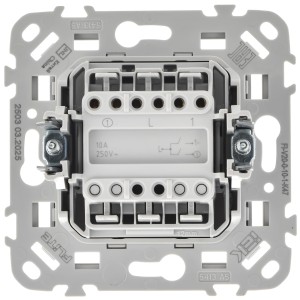 FLITE Выключатель 2-клавишный 10А ВС12-1-0-ФлА алюминий IEK