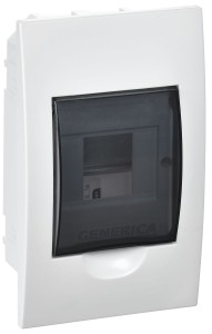 Корпус пластиковый ЩРВ-П-4 черн. прозр. дверь IP41 GENERICA