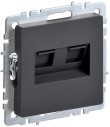 BRITE Розетка компьютерная двойная RJ45 кат.6 РК11-2-БрГ графит IEK