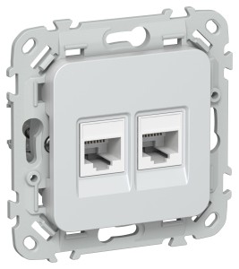 FLITE Розетка 2-местная компьютерная RJ45 категория 5Е UTP РК5е-2-0-ФлЖ жемчуг IEK