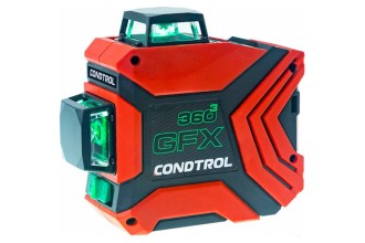Нивелир лазерный GFX360-3 (Зеленый / 30/60 м/ 3 луча / +-0.3 мм/м / Чехол), CONDTROL