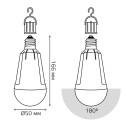 Лампа Gauss A80 12W 900lm 3000K Е27 авар. с Li-Ion аккумулятором LED