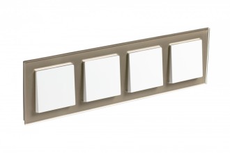 ATLASDESIGN NATURE 4-постовая РАМКА, ОРГАНИЧЕСКОЕ СТЕКЛО ШАМПАНЬ