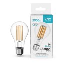 Лампа Gauss Basic Filament А70 27W 2900lm 4100К Е27 LED 1/10/40