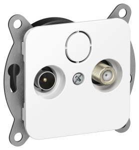 FLITE Розетка 2-местная TV+SAT экранированная оконечная РТВс-2-1-1-ФлБ белый IEK