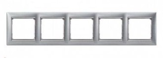 VALENA DIY Рамка 5-местная белый (серебряный штрих)