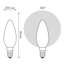 Лампа Gauss Basic Filament Свеча 4,5W 380lm 2700К Е14 milky  LED 1/10/50