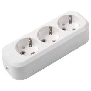 Розеточная колодка GSB-16-3-G-IP20 Classic, 16А, 3 места, c/з, б/в, IP20