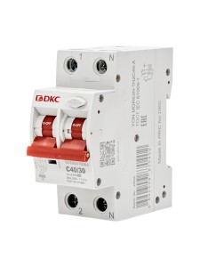 Дифавтомат YON max типа MDR, 1P+N, 30mA, 40A, хар-ка C, 6kA, тип А DKC