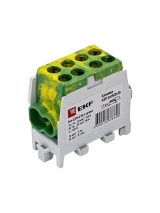 Клемма распределительная КСР с двойным винтом 2x25/2x16 желто-зеленая EKF PROxima