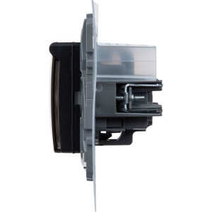 ETIKA Розетка 1-местная с заземлением с защитными шторками и крышкой 16А IP44 антрацит