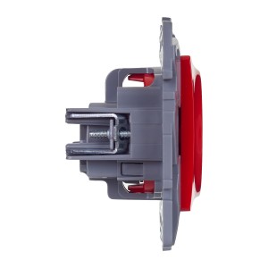 ETIKA Розетка 1-местная с заземлением с защитными шторками 16А красный